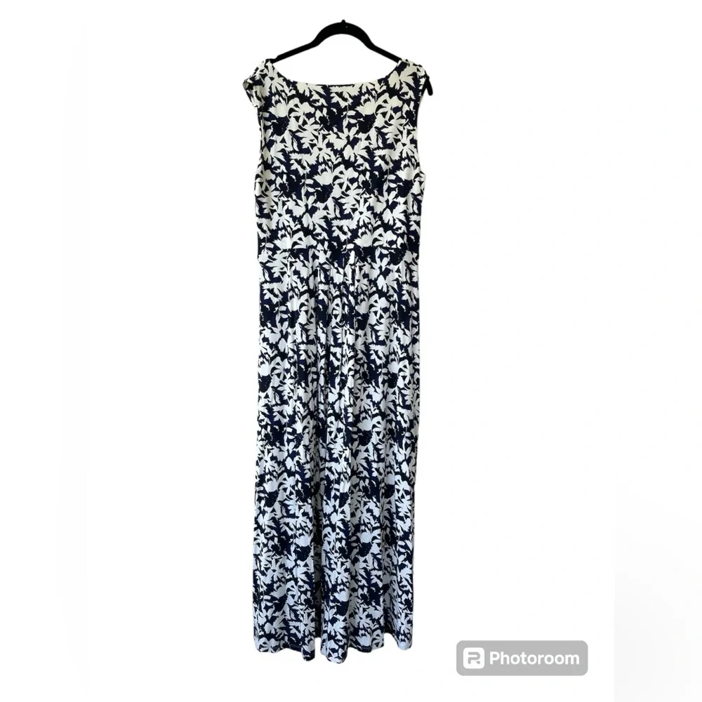 PURE COLLECTION Jersey Maxi Dress Blue Floral Print Size 12 New - Picture 2 of 8